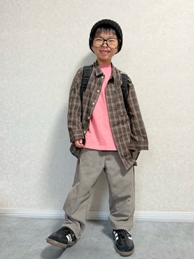 「アイテム（シャツ/ブラウス）」を使った、lenlen23さん（キッズ・110cm）の秋コーディネート