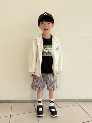 「AmiAmi（アミアミ）のキッズ・ジュニアメッシュシューズ（サンダル）」を使った、lenlen_rinrinさん（キッズ・110cm）の春コーディネート