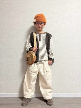 「アイテム（バッグ）」を使った、lenlen_rinrinさん（キッズ・110cm）の秋コーディネート