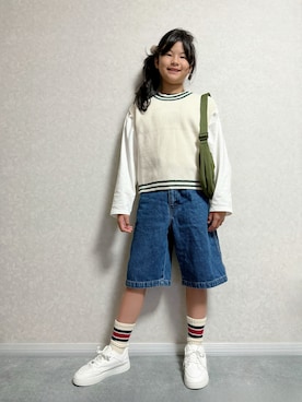 「アイテム（レッグウェア）」を使った、lenlen23さん（キッズ・141cm）の秋コーディネート