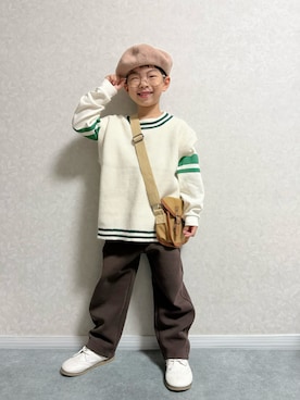 「アイテム（スウェットパンツ）」を使った、lenlen23さん（キッズ・110cm）の秋コーディネート