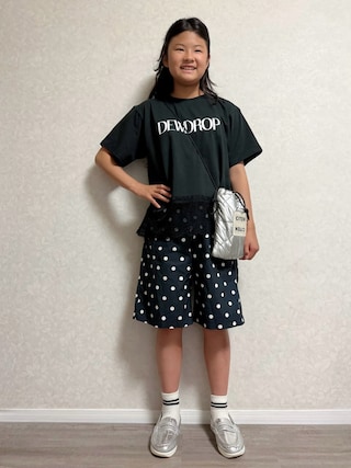 「GLOBAL WORK(グローバルワーク)のエアカルショーツ柄/618950(その他パンツ)」を使った、lenlen_rinrinさん(キッズ・110cm)の夏コーディネート