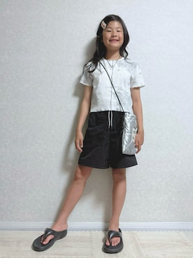 「アイテム（バレッタ/ヘアクリップ）」を使った、lenlen23さん（キッズ・110cm）の夏コーディネート