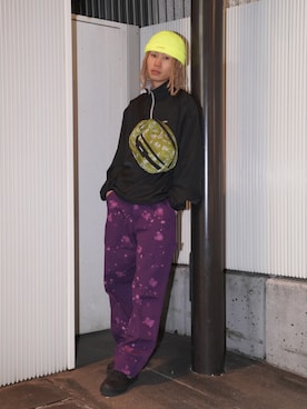 「アイテム（ボディバッグ/ウエストポーチ、グリーン系）」を使った、Nastyさん（メンズ・174cm）の冬コーディネート