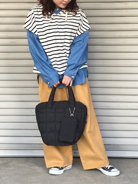 「CUBE SUGAR（キューブシュガー）のアイテム（バッグ）」を使った、ioriさん（レディース・147cm）の冬コーディネート