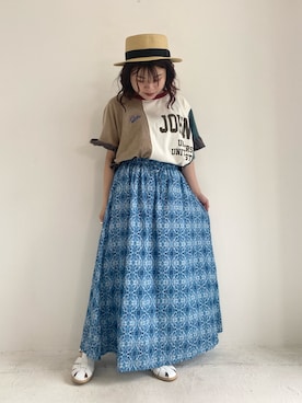 「CUBE SUGAR（キューブシュガー）のアイテム（サンダル）」を使った、ioriさん（レディース・147cm）の夏コーディネート