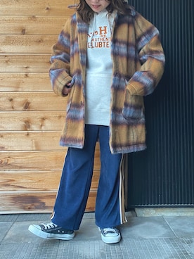 「カラー×コーデ」｜「アイテム（パーカー）」を使った、ioriさん（レディース・147cm）の秋コーディネート