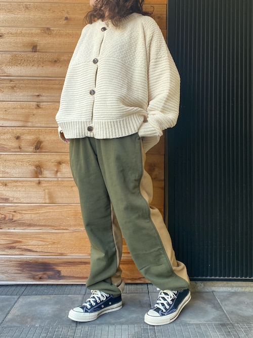 モール×ループヤーンニット切替カーディガン