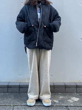 「ベーシック/トラッド」｜「アイテム（ミリタリージャケット）」を使った、ioriさん（レディース・147cm）の冬コーディネート