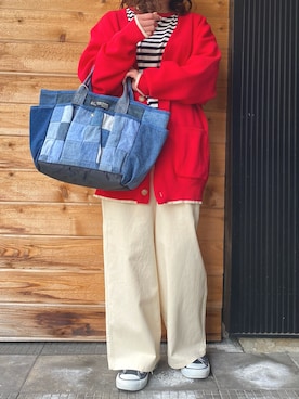 「CUBE SUGAR（キューブシュガー）のアイテム（バッグ）」を使った、ioriさん（レディース・147cm）の冬コーディネート