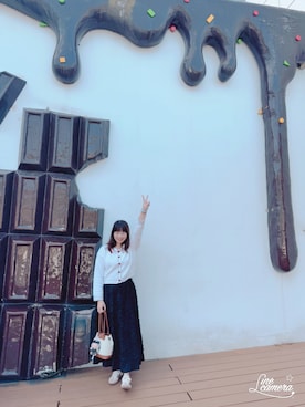 「AIR SPACE（エアースペース）のアイテム」を使った、Olive Yangさん（レディース・170cm）の冬コーディネート