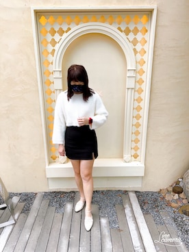 「AIR SPACE（エアースペース）のアイテム（パンツ）」を使った、Olive Yangさん（レディース・170cm）の冬コーディネート