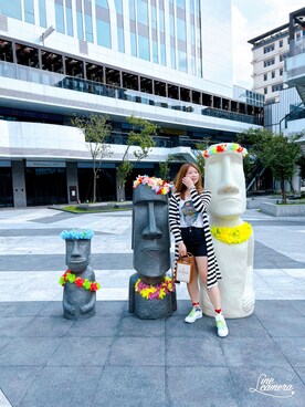 「gracegift（グレースギフト）のアイテム（バッグ）」を使った、Olive Yangさん（レディース・170cm）の夏コーディネート