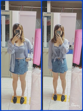 「H:CONNECT（エイチコネクト）のアイテム」を使った、Olive Yangさん（レディース・170cm）の夏コーディネート