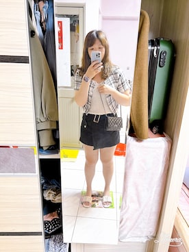 「AIR SPACE（エアースペース）のアイテム（ジャケット/アウター）」を使った、Olive Yangさん（レディース・170cm）の夏コーディネート