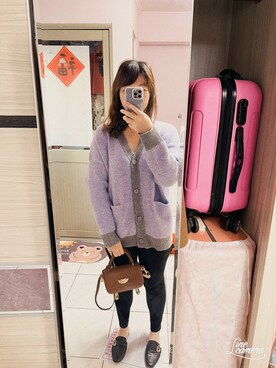 「AIR SPACE（エアースペース）のアイテム（トップス）」を使った、Olive Yangさん（レディース・170cm）の冬コーディネート