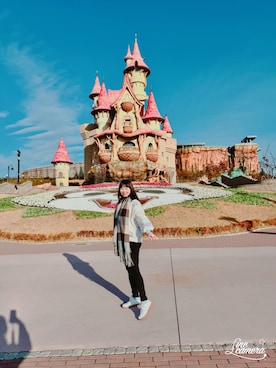 「AIR SPACE（エアースペース）のアイテム」を使った、Olive Yangさん（レディース・170cm）の冬コーディネート