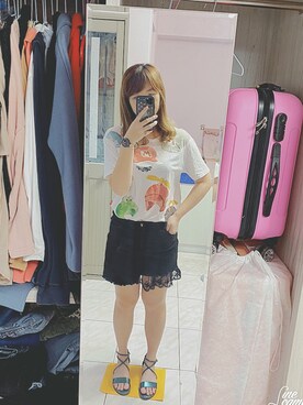 「amai（-）のアイテム」を使った、Olive Yangさん（レディース・170cm）の夏コーディネート