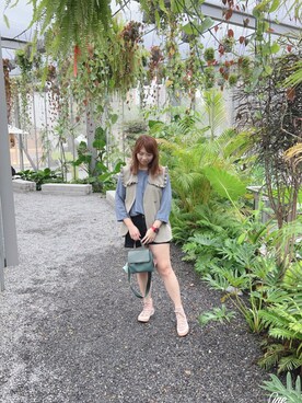 「PIXY（ピクシー）のアイテム」を使った、Olive Yangさん（レディース・170cm）の夏コーディネート