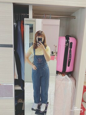 「LOVFEE（ラッフィ）のアイテム（オールインワン・サロペット）」を使った、Olive Yangさん（レディース・170cm）の夏コーディネート