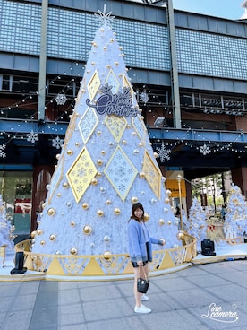 「AIR SPACE（エアースペース）のアイテム（トップス）」を使った、Olive Yangさん（レディース・170cm）の秋コーディネート