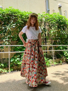 「アイテム（ヘアバンド）」を使った、akaneさん（レディース・155cm）の夏コーディネート