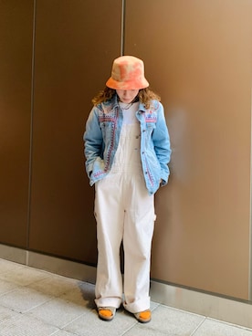 「KANGOL（カンゴール）のアイテム（帽子）」を使った、akaneさん（レディース・155cm）の春コーディネート