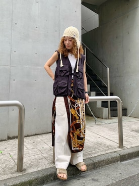 「アイテム（ニットキャップ/ビーニー）」を使った、akaneさん（レディース・155cm）の夏コーディネート