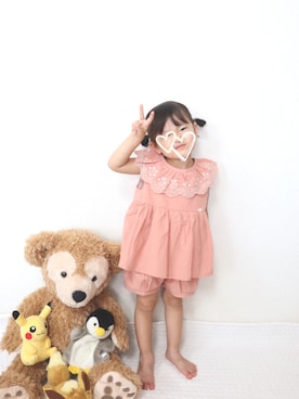 「キッズファッション」｜「アイテム（アンサンブル）」を使った、𝚎𝚖𝚖𝚊♡さん（キッズ・90cm）の夏コーディネート