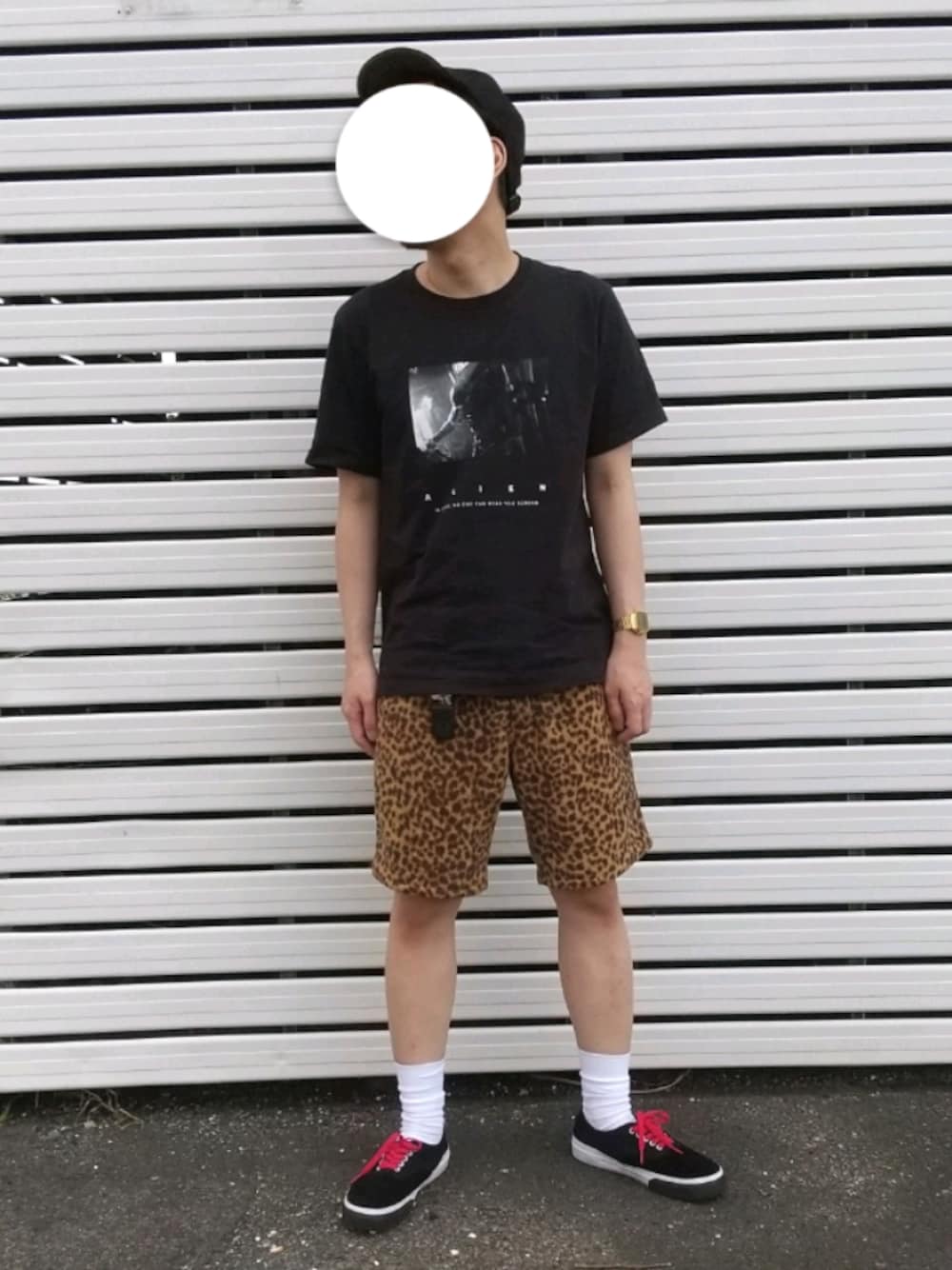 「ひょう柄、レオパード」｜「Gramicciのアイテム（キャップ、ブラック系）」を使った、inusagiさん（メンズ・172cm）の秋コーディネートの1枚目の写真