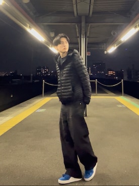 「アイテム（スニーカー）」を使った、Tatsuki  さん（メンズ・177cm）の冬コーディネート