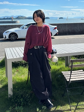 「HARE（ハレ）のアイテム（パンツ）」を使った、ruruさん（レディース・151cm）の秋コーディネート