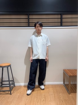 「ITEMS URBANRESEARCH（アイテムズ アーバンリサーチ）のソフトバレルデニム（デニムパンツ、ブルー系）」を使った、kkkkさん（メンズ・168cm）の夏コーディネート