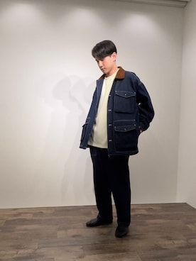 「アイテム（カバーオール）」を使った、kkkkさん（メンズ・169cm）の秋コーディネート