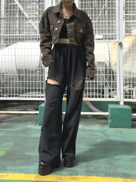 「EMODA（エモダ）のアイテム（キャミソール）」を使った、高橋伶奈さん（レディース・156cm）の秋コーディネート