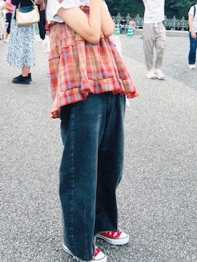 「アイテム（シャツ/ブラウス）」を使った、ルイさん（レディース・162cm）の春コーディネート