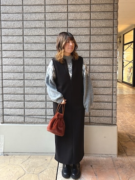 り なさん（レディース・160cm）の冬コーディネート