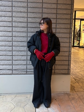 「アイテム（手袋）」を使った、rinさん（レディース・161cm）の冬コーディネート