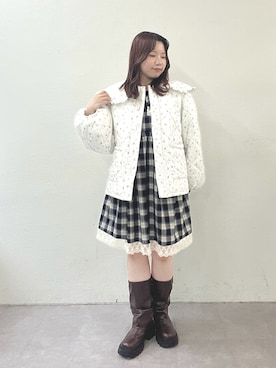 「アイテム（チュニック）」を使った、みさとさん（レディース・152cm）の秋コーディネート