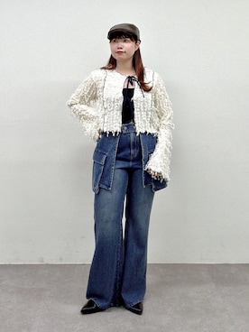 「w closet（ダブルクローゼット）のアイテム（帽子）」を使った、みさとさん（レディース・152cm）の春コーディネート