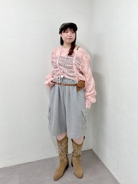 「w closet（ダブルクローゼット）のアイテム（帽子）」を使った、みさとさん（レディース・152cm）の春コーディネート