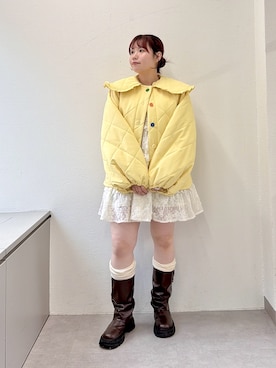 「w closet（ダブルクローゼット）のアイテム（ワンピース）」を使った、みさとさん（レディース・152cm）の秋コーディネート