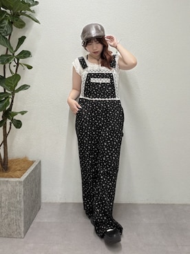 「w closet（ダブルクローゼット）のハンチング（キャップ、ブラウン系）」を使った、みさとさん（レディース・152cm）の夏コーディネート