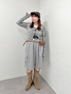 「w closet（ダブルクローゼット）のアイテム（帽子）」を使った、みさとさん（レディース・152cm）の春コーディネート