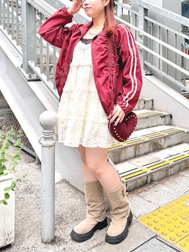 「w closet（ダブルクローゼット）のアイテム」を使った、みさとさん（レディース・152cm）の秋コーディネート