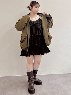 「キャミワンピ」｜みさとさん（レディース・152cm）の秋コーディネート