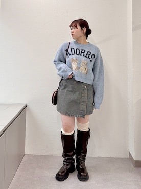 「w closet（ダブルクローゼット）のアイテム」を使った、みさとさん（レディース・152cm）の秋コーディネート