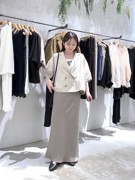 「LEPSIM（レプシィム）のフリンジミニショルダー 636691（ショルダーバッグ、ブラック系）」を使った、raiさん（レディース・154cm）の春コーディネート