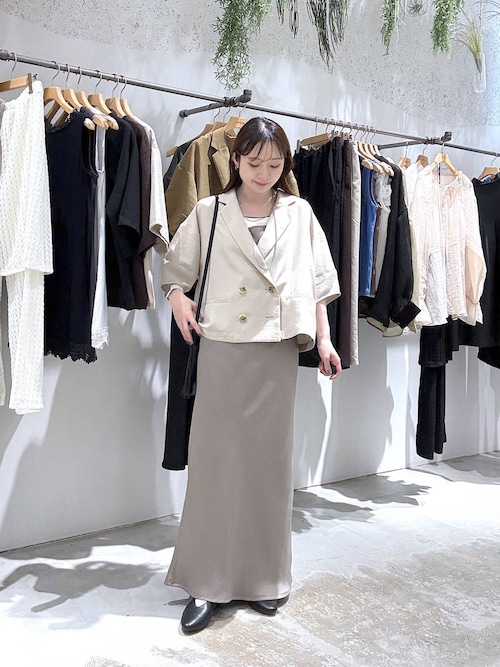 LEPSIM（レプシィム） ワンピース ストレッチサテンキャミワンピース