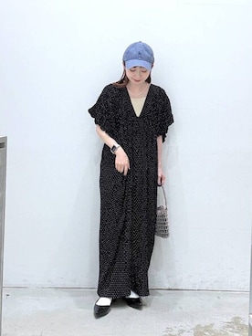 「LEPSIM（レプシィム）のビーズミニショルダー　646448（ショルダーバッグ、シルバー系）」を使った、raiさん（レディース・154cm）の春コーディネート